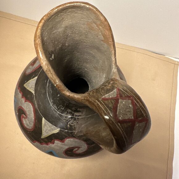 Hand Painted Pottery Pitcher Vase Southwest Style‎ Home Decor - Picture 6 of 16